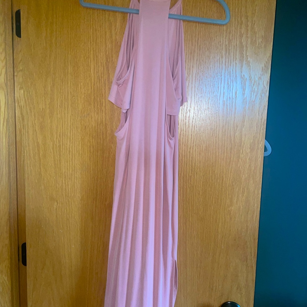 Long pink cut out dress